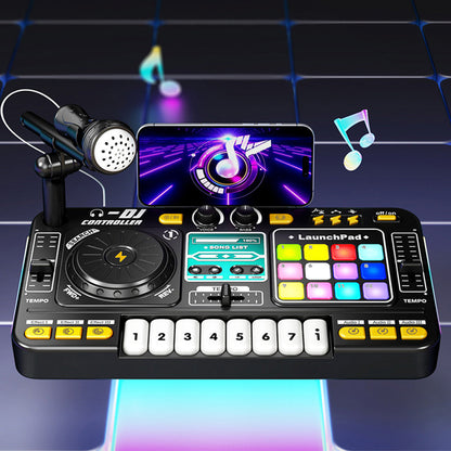 Kids DJ Mixer Musical Toy with Mic & LED Lights
