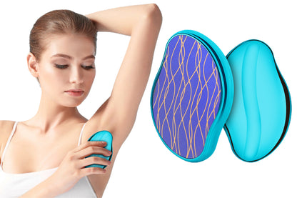2Pcs Portable Reusable Crystal Skin Epilator For Women And Men Legs Back And Body-Blue