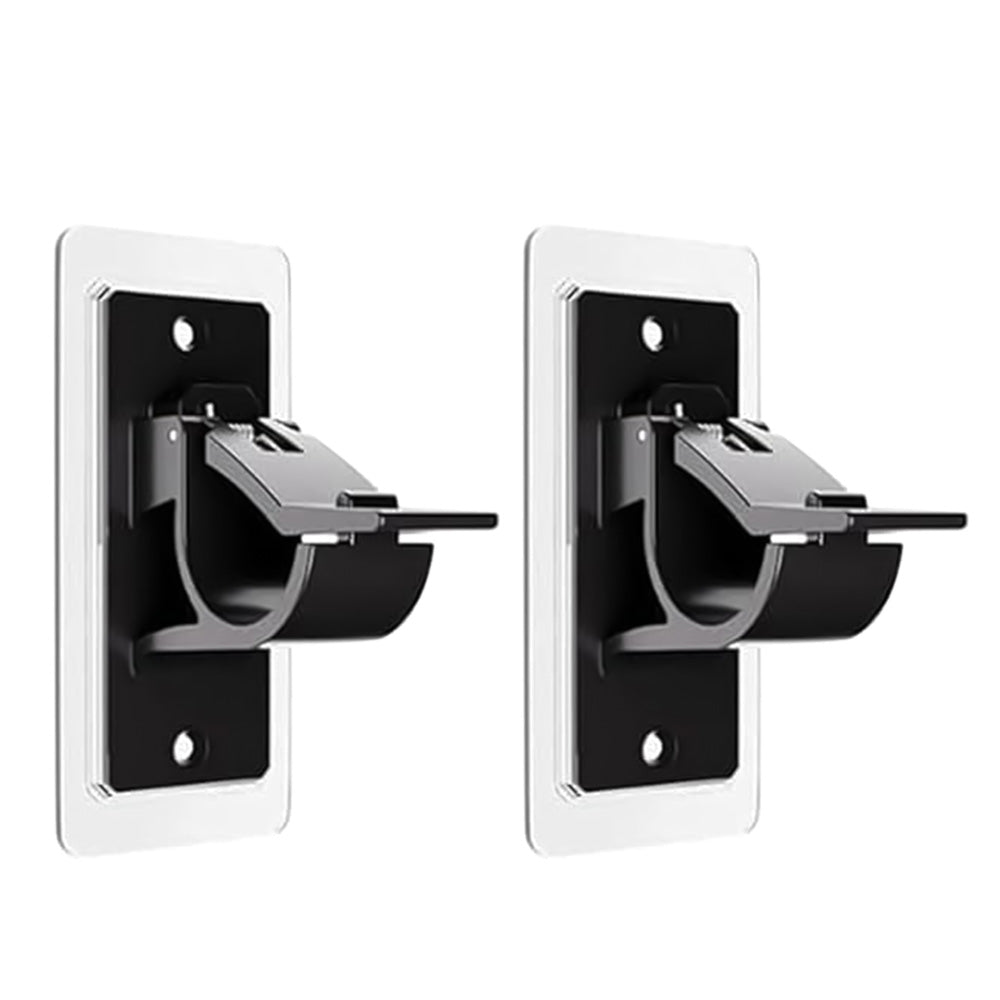 No Drill Self Adhesive Curtain Rod Brackets Transparent Invisible Holders for Curtains Towels-Black