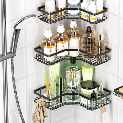 4Pcs Corner Shower Caddy Set with Soap Holder ââ‚?Carbon Steel  18kg Load