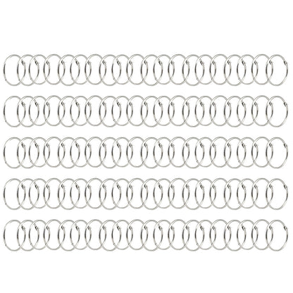 100 Pack Nickel Plated Metal Hinged Binder O Rings for Keys and Scrapbooks
