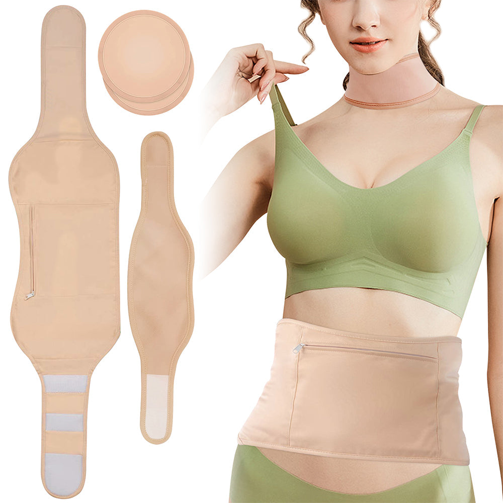 4 Pieces Castor Oil Wrap Pack Kit Reusable Compress Castor Oil Wrap for Waist Breast and Neck