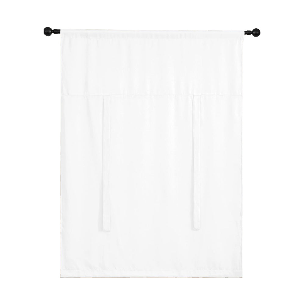 Thermal Insulated Tie Up Window Shade Light Blocking Curtain White