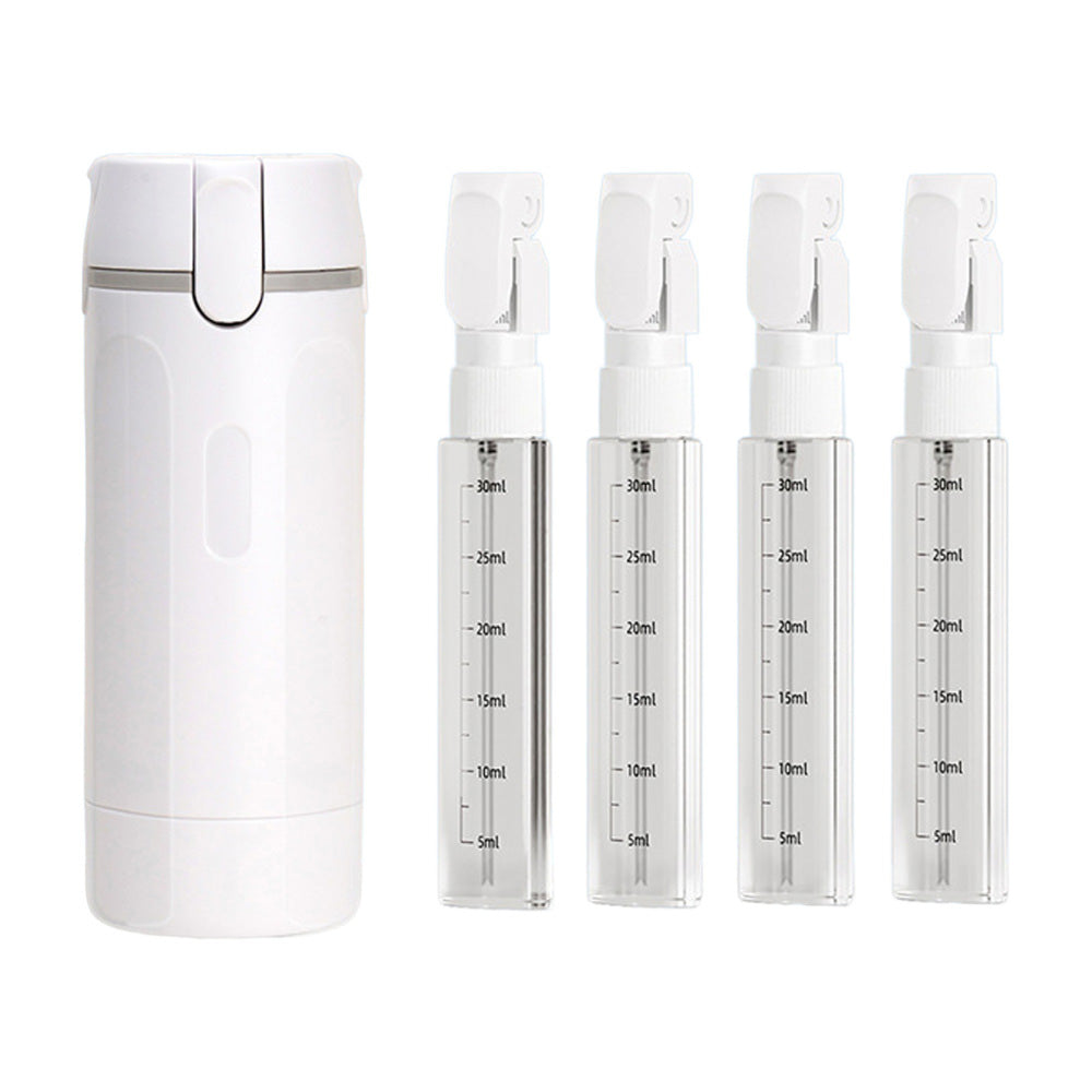 4 in 1 Travel Dispenser with 30ml Travel Bottles Travel Bottles for Shampoo Lotion-White
