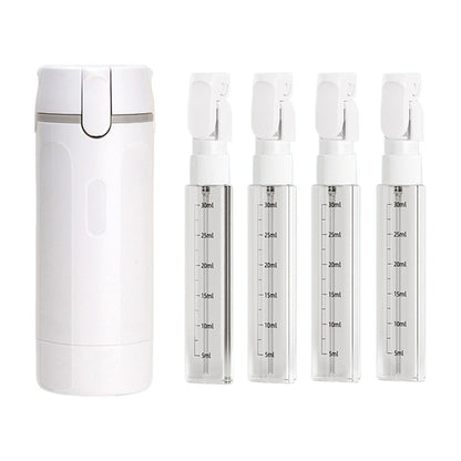 4 in 1 Travel Dispenser with 30ml Travel Bottles Travel Bottles for Shampoo Lotion-White