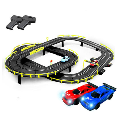 Electronic Slot Car Race Track Set with 2 High-Speed RC Cars Toy Gift for Kids