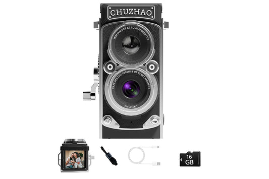 Mini Vintage Digital Camera with 16GB Card Retro Point and Shoot Pocket Camera