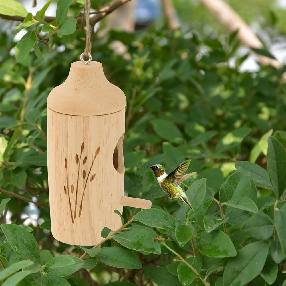3PCS Hummingbird House Wooden Bird Houses For Outside Hanging Decor