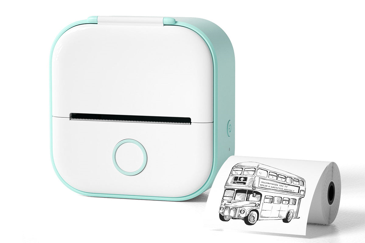 Mini Portable Thermal Sticker Printer Bluetooth Pocket Photo Printer-Green Color