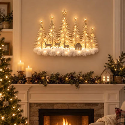 2D Acrylic Lighted Christmas Woodland Forest Wall Decor