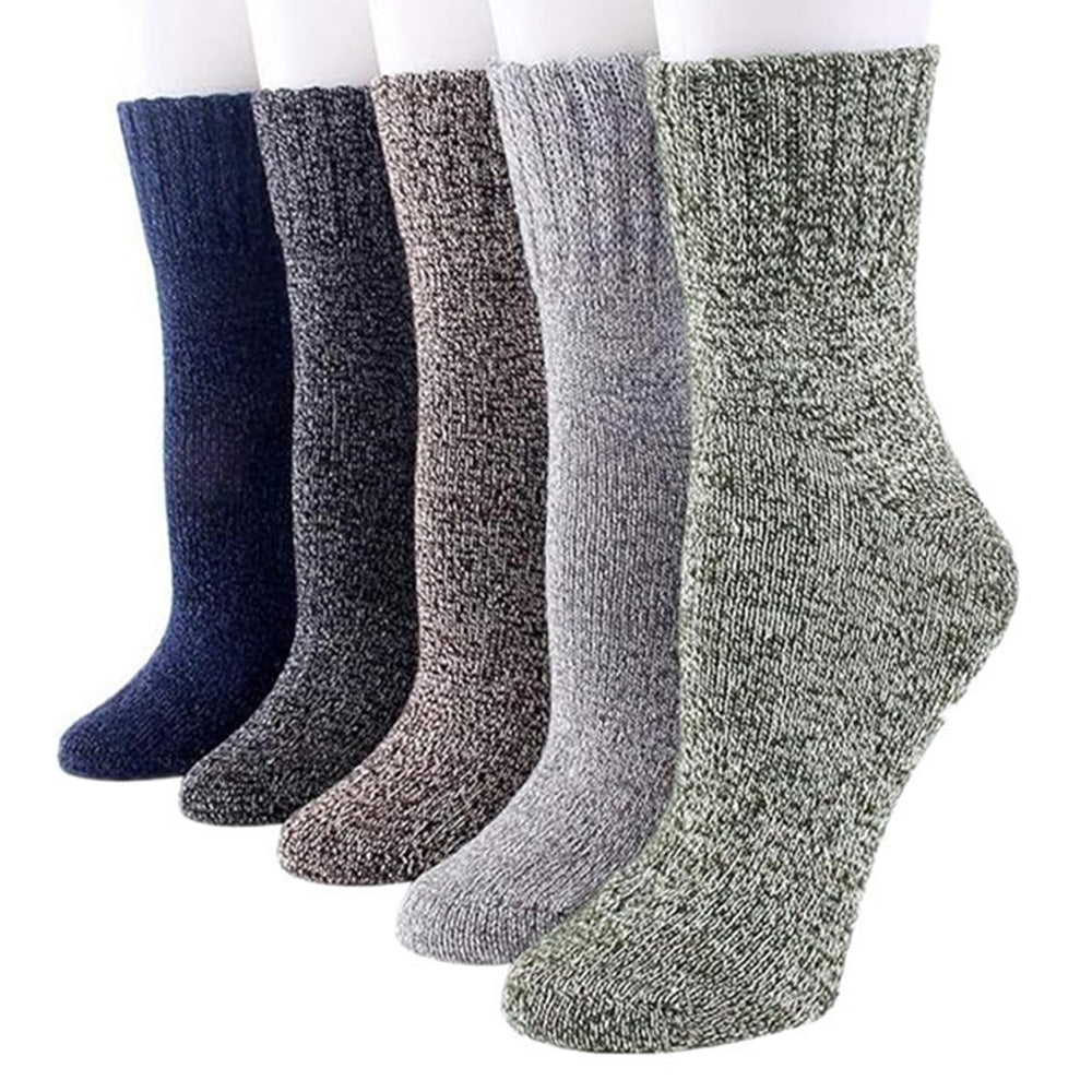 5 Pairs of Vintage Winter Socks Soft Warm Thick Crew Socks for Men Women Style 2