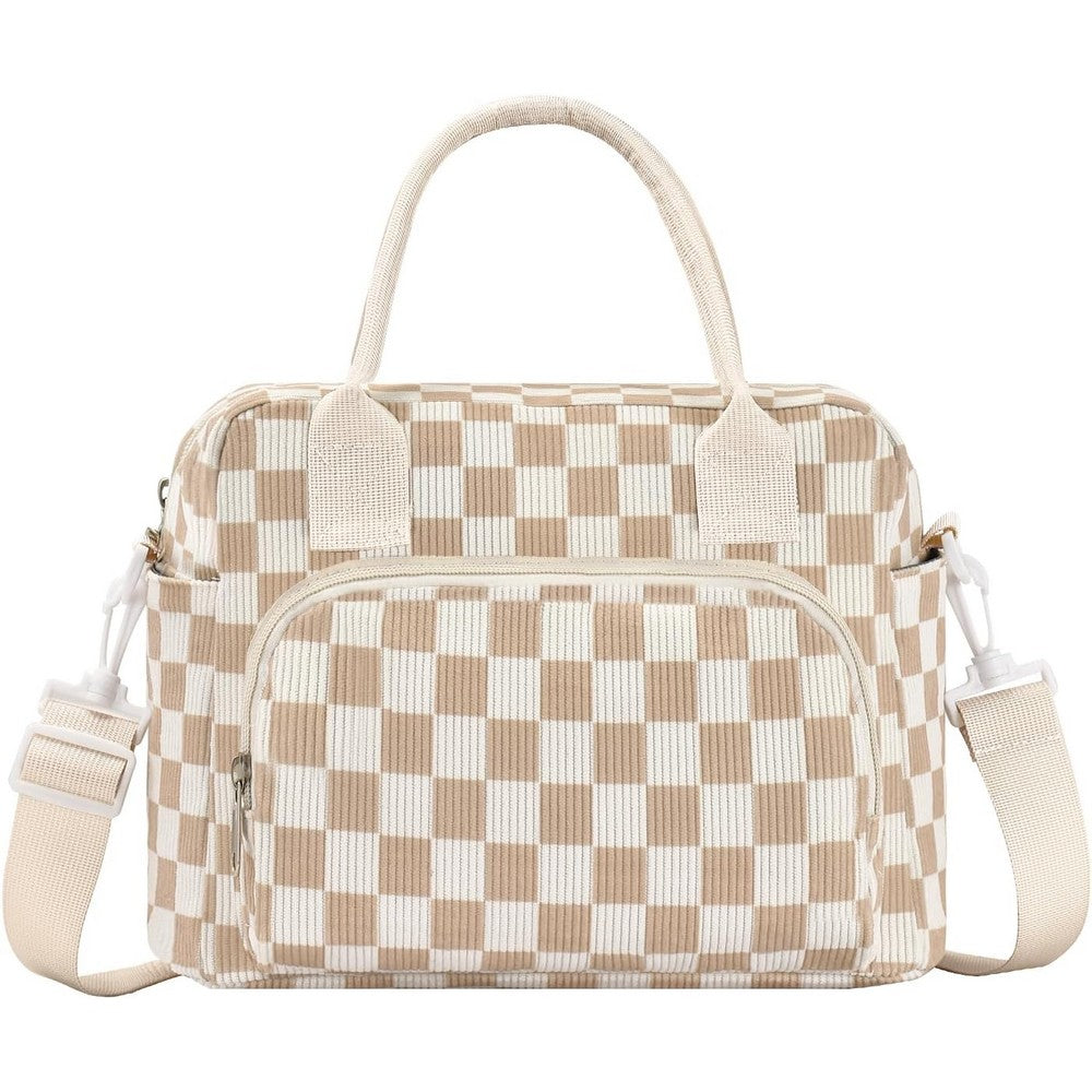 Insulated Lunch Bag for Women Tote Bags for Work Picnic-Checkered