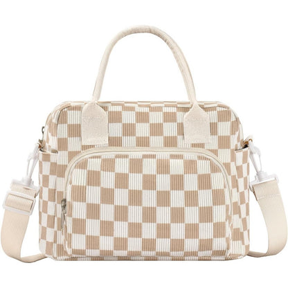 Insulated Lunch Bag for Women Tote Bags for Work Picnic-Checkered