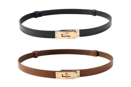 Skinny Belts for Women Dresses PU Leather Adjustable Waist Belt for Pants Jeans