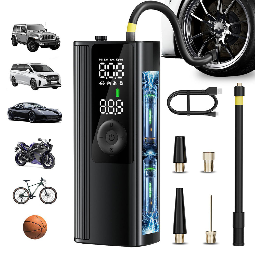 Portable Cordless Tire Inflator Air Pump for Car Motorcycle and Bicycle