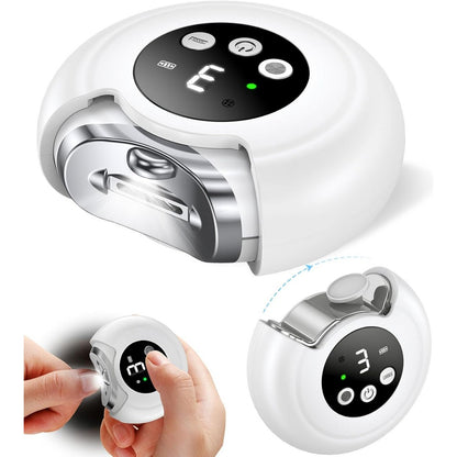 3-in-1 Electric Nail Clippers 3-Speeds Nail Trimmer with LED Light for Senior-White