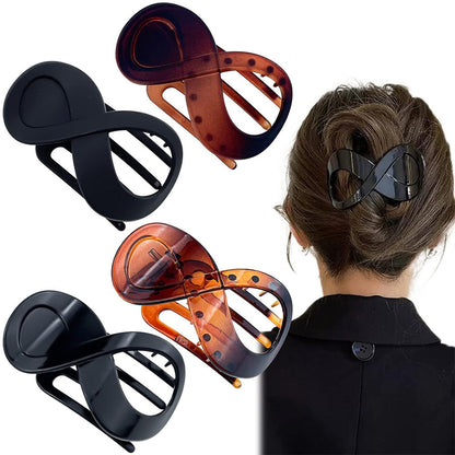 4 Piece Figure 8 Flat French Hair Claw Clips for Women