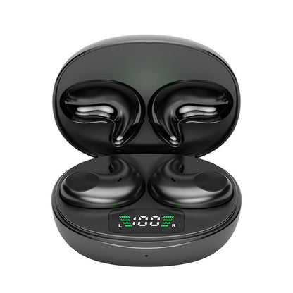 Invisible Wireless Earbuds with Bluetooth 5.3 Headphones for Sports Fitness Workout Black