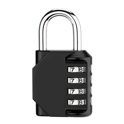 Black Combination Padlock 4-Digit Security Lock for Gym Locker and Luggage