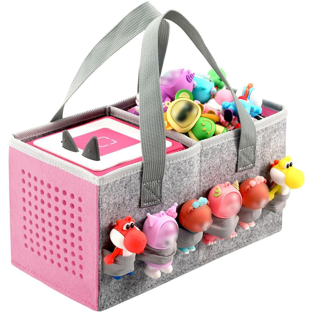Portable Felt Cloth Storage Bag for Kidsâ€?Musical Speakers Pink