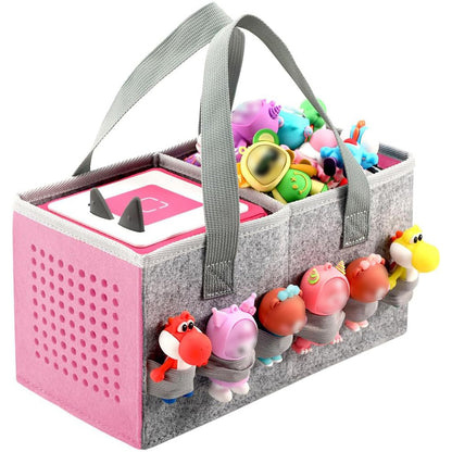 Portable Felt Cloth Storage Bag for Kidsâ€?Musical Speakers Pink