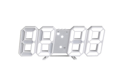3D LED Digital Wall Clock Alarm Clocks With APP Control For Bedroom-White
