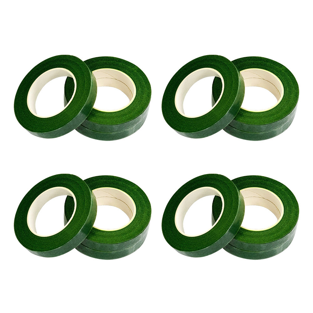 12 Rolls Floral Tape Green Stem Wrap Tape for Bouquet Making Craft Dark Green