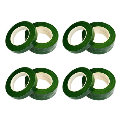 12 Rolls Floral Tape Green Stem Wrap Tape for Bouquet Making Craft Dark Green