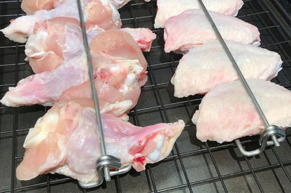 4Pcs Chicken Wing BBQ Fork Metal BBQ Grilling Fork Chicken Wing Grilling Rail