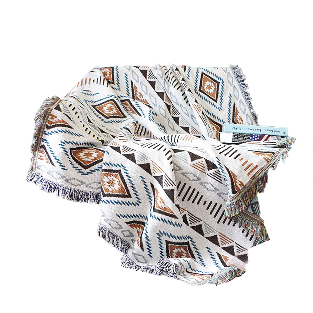 Aztec Style Throw Blanket Bohemian Sofa Blanket Cover for Couch Chair Bed Home Outdoor Beach Travel Style 1