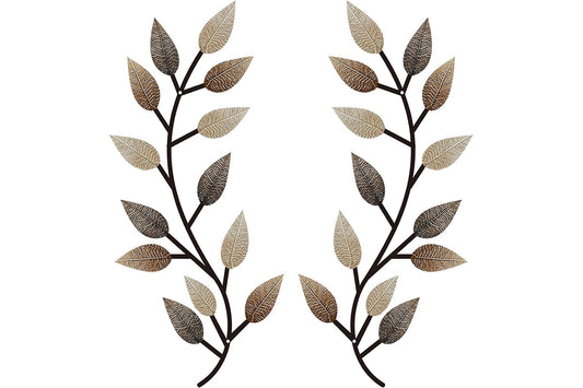 Vintage Wall Decor Metal Vase Tree Leaf Wall Art for Living Room Hallway Bedroom -Colorful?Leaf?Wall?Art