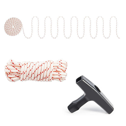 6Pcs Set Starter Rope and Handle Replacement Pull String for Lawn Mowers Chainsaws