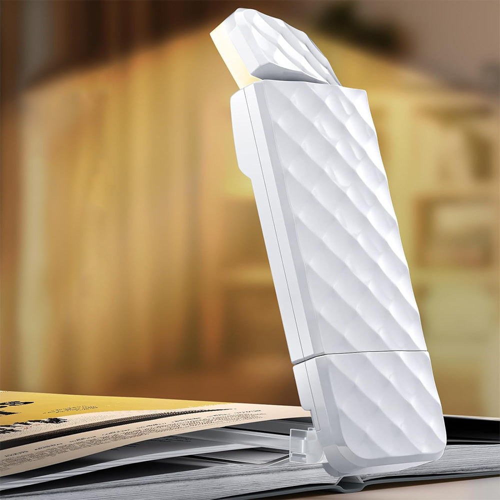Clip-On Reading Light with Flexible Adjustable Arm-White