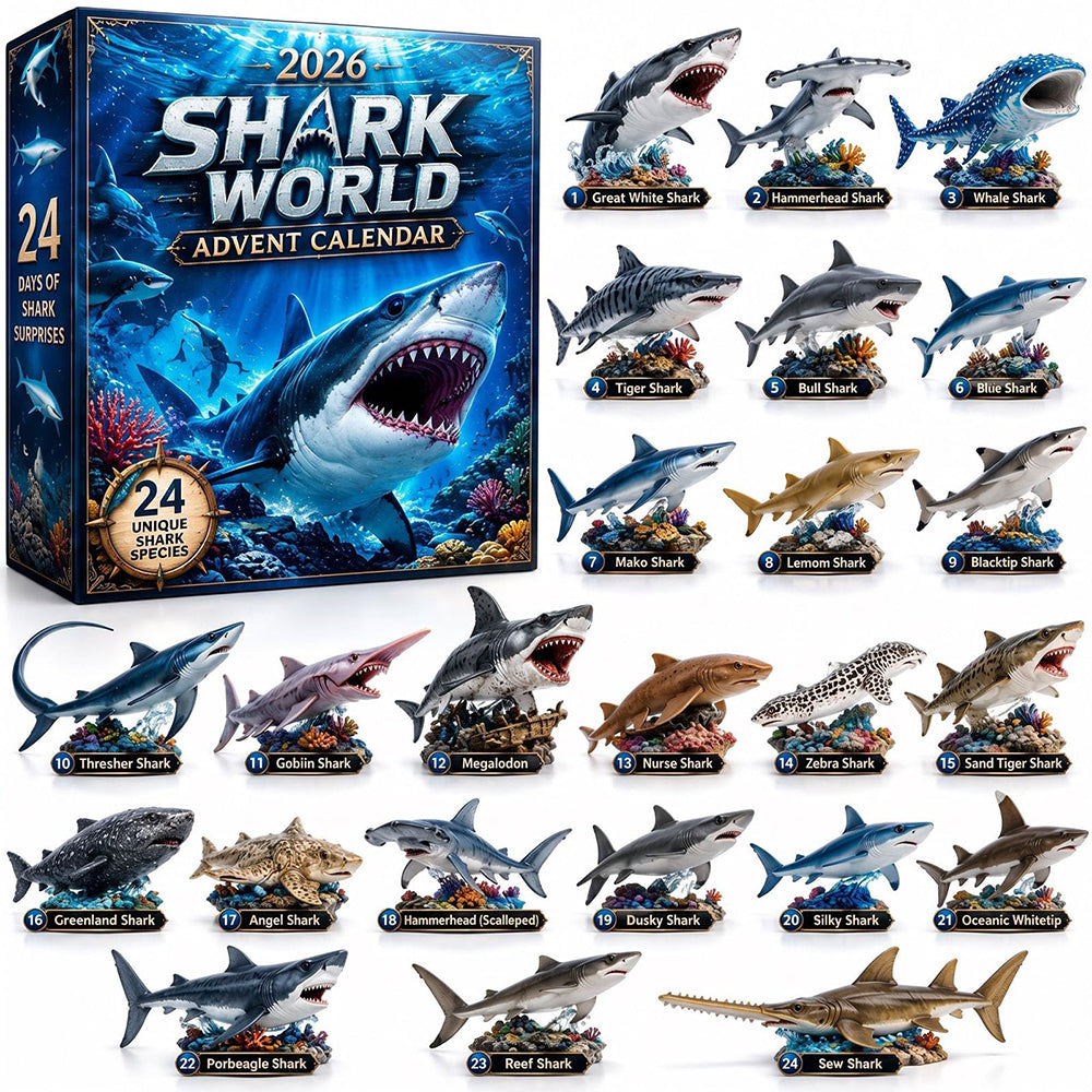 2D Acrylic Shark Christmas Advent Calendar 24-Day Christmas Countdown For Adults
