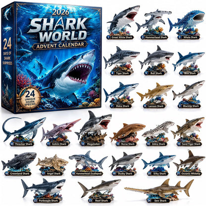 2D Acrylic Shark Christmas Advent Calendar 24-Day Christmas Countdown For Adults