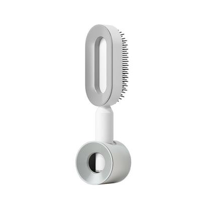 Self Cleaning Hair Brush with Holder Easy Clean Massage Hair Comb for for Thick Curly Long Hair