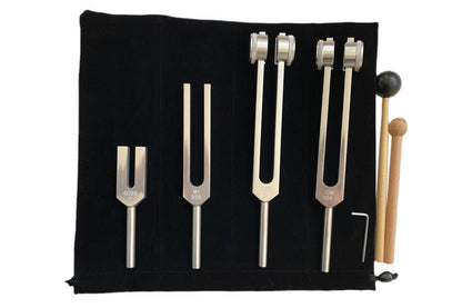 4 Piece Tuning Fork Set with Mallet Sound Tool