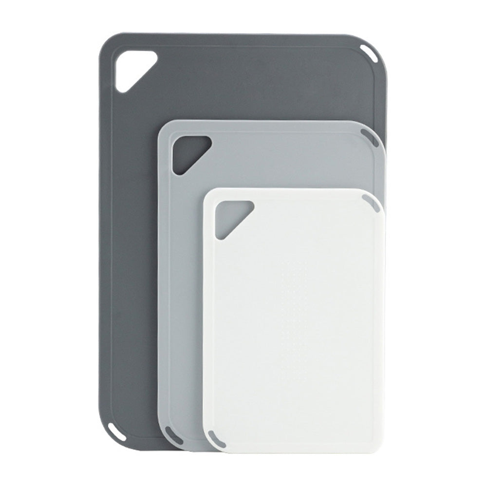 3 PCS Plastic Cutting Board Set with Hanging Loop -Grey