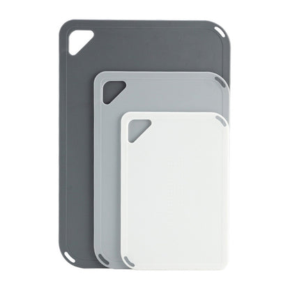 3 PCS Plastic Cutting Board Set with Hanging Loop -Grey
