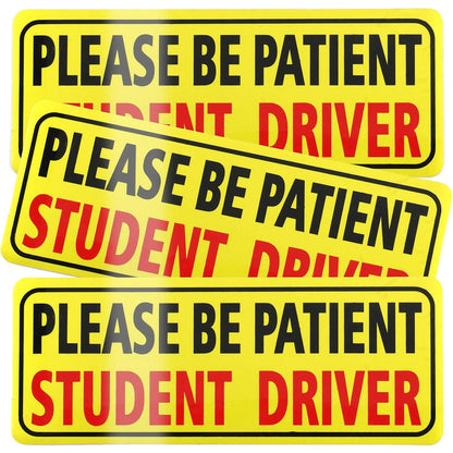 3Pcs Student Driver Car Signs Please Be Patient Bumper Sticker Decal for New Drivers