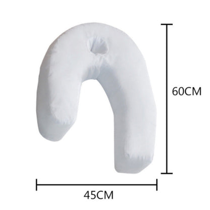Side Sleeper Pillow with Ear Hole J Shaped Body Pillow for Neck Back Shoulder Support