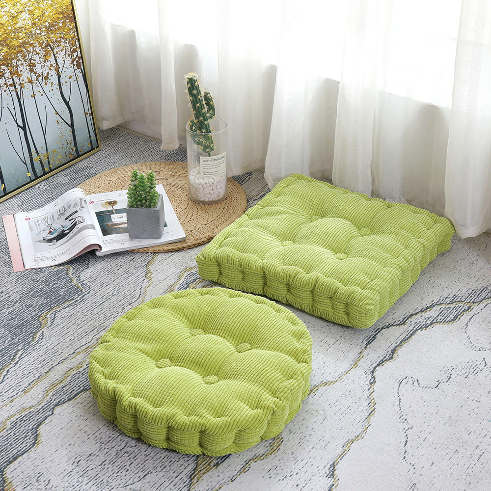 Square Seat Cushion Patio Tatami Meditation Mat Seat Pillow Green