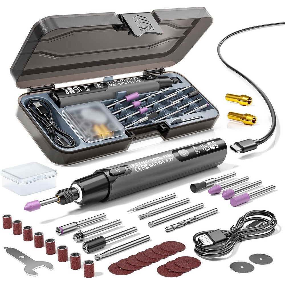 Mini Rotary Tool with 6 Variable Speeds Rotary for Engraving Polishing Etching-Grey