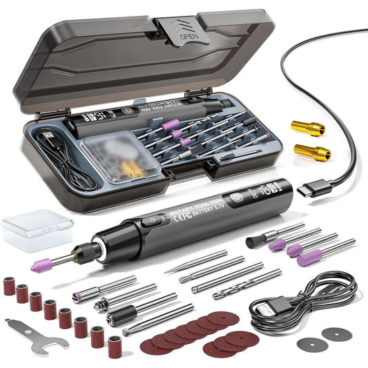 Mini Rotary Tool with 6 Variable Speeds Rotary for Engraving Polishing Etching-Grey