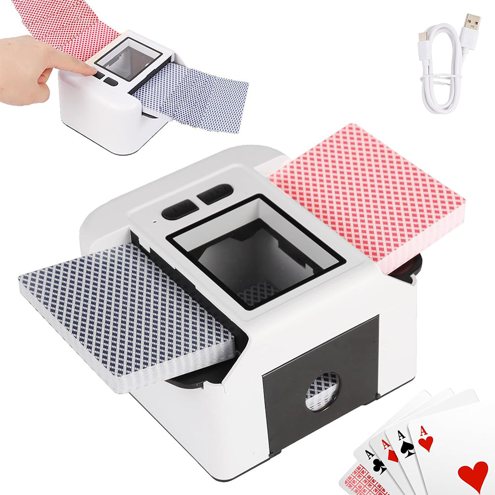 Automatic Card Shuffler with Sensor Stop - White