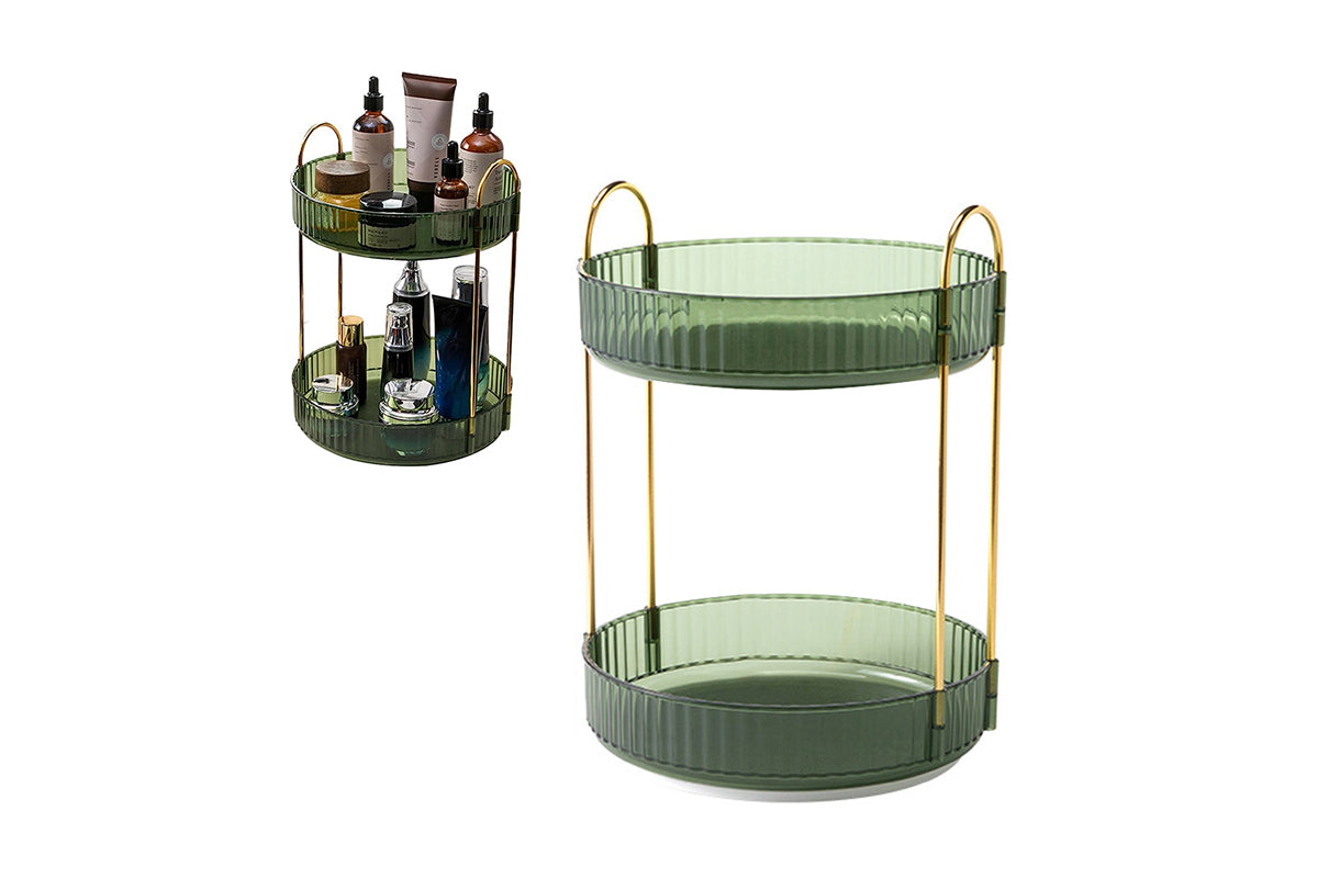 For Vanity 360 Degree Rotating Makeup Organizer Large Capacity Make Up Shelf-Coffee