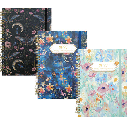 3 Pack 2027 Spiral Planner Monthly Weekly Portable Organizer Notebook
