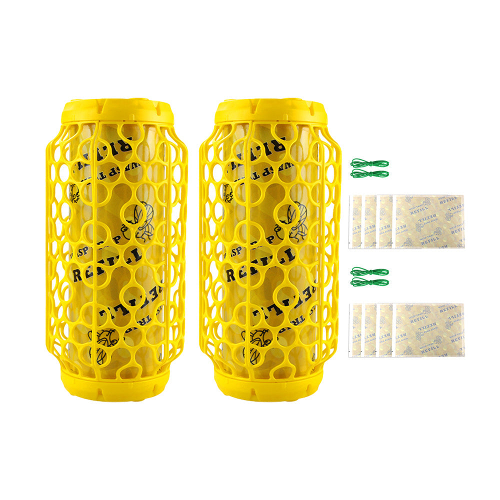 Set of 2Pcs Wasp Trap Outdoor Hanging Jacket Trap Reusable Wasp Catcher Sticky Wasp Repellent