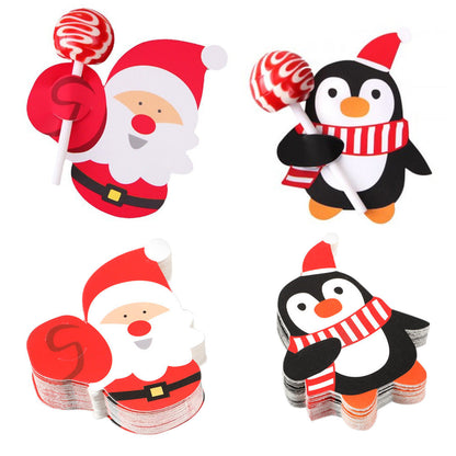 100PCS Christmas Party Lollipop Holders ¨C Santa Claus Candy Paper Card Decorations