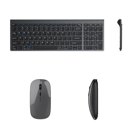 Rechargeable Bluetooth Wireless Keyboard and Mouse Set with Triple Modes for Multi-Device